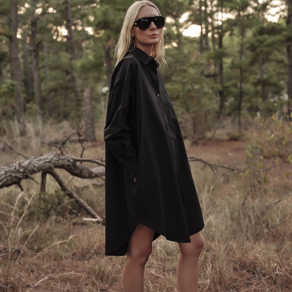 MAMÈNE Phoebe Mini Shirt Dress in Poplin 0 XS